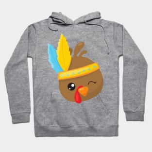 Thanksgiving Turkey, Brown Turkey, Feathers Hoodie